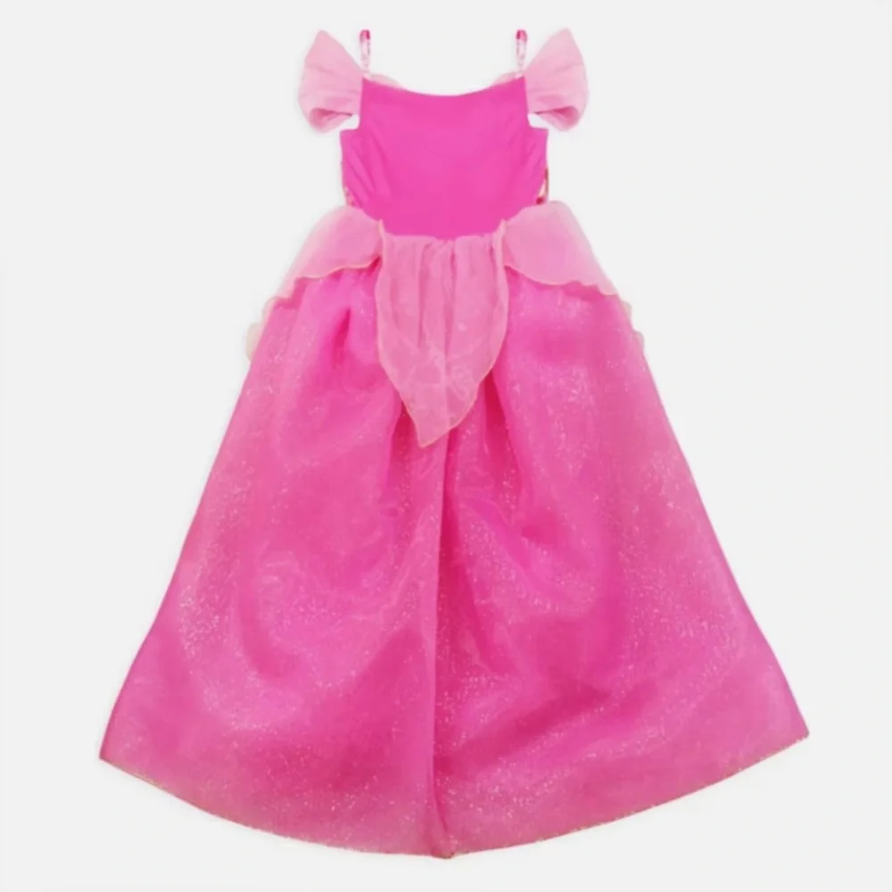 Disney Princess Aurora Sleeping Beauty Costume Dress Pink‎ Gold Sparkle Size 7/8